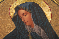 Marian Gold work Applique | Our Lady of Sorrows 7" CircleMarian Gold work Applique | Our Lady of Sorrows 7" Circle