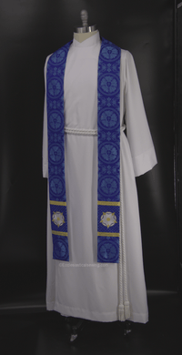 Advent Stole Blue Messianic Rose | Blue Lutheran Advent Stole Ecclesiastical Sewing