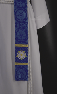 Advent Stole Blue Messianic Rose | Blue Lutheran Advent Stole Ecclesiastical Sewing