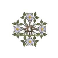 Christmas Rose Floral Motif Digital Embroidery | Rose Machine Emboidery Cross Ecclesiastical Sewing