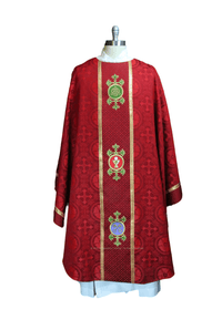 Monastic Chasuble Luther Rose Brocade Ecclesiastical Collection - Ecclesiastical Sewing