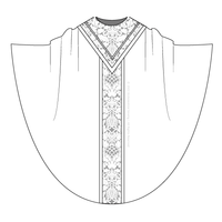 Monastic Chasuble Pattern V-Yoke Orphrey Band | Style 3004 Monastic Chasble Pattern Ecclesistical Sewing