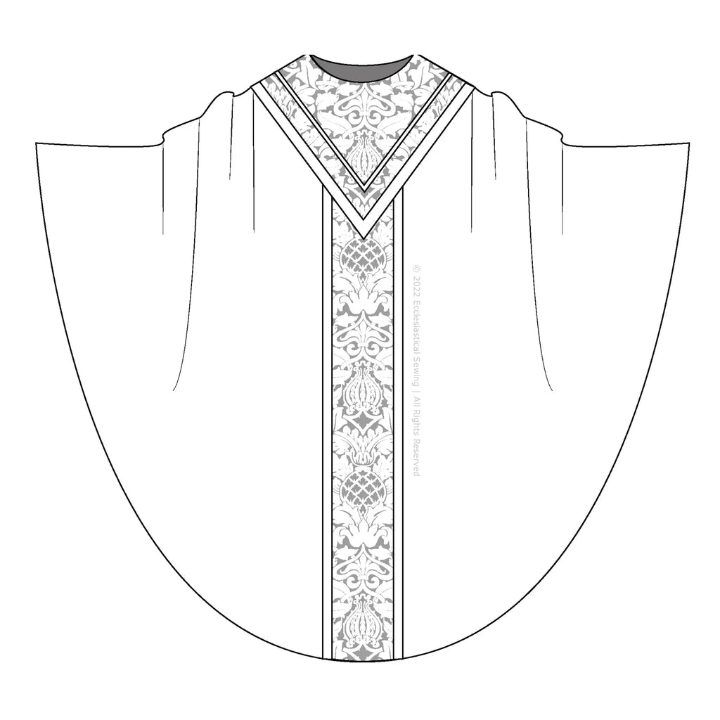 Monastic Chasuble Sewing Pattern V-Yoke Orphrey Band | Style 3004 ...