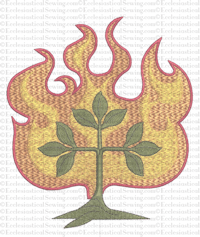 O'Adonia Burning Bush Digital Machine Embroidery Design - Ecclesiastical Sewing
