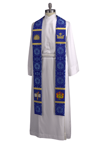 O Wisdom Advent Stole | Violet Blue Pastor Priest Advent Stole - Ecclesiastical Sewing