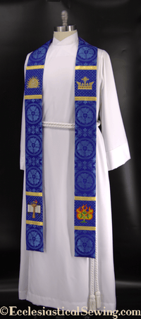 O Wisdom Advent Stole | Violet Blue Pastor Priest Advent Stole - Ecclesiastical Sewing