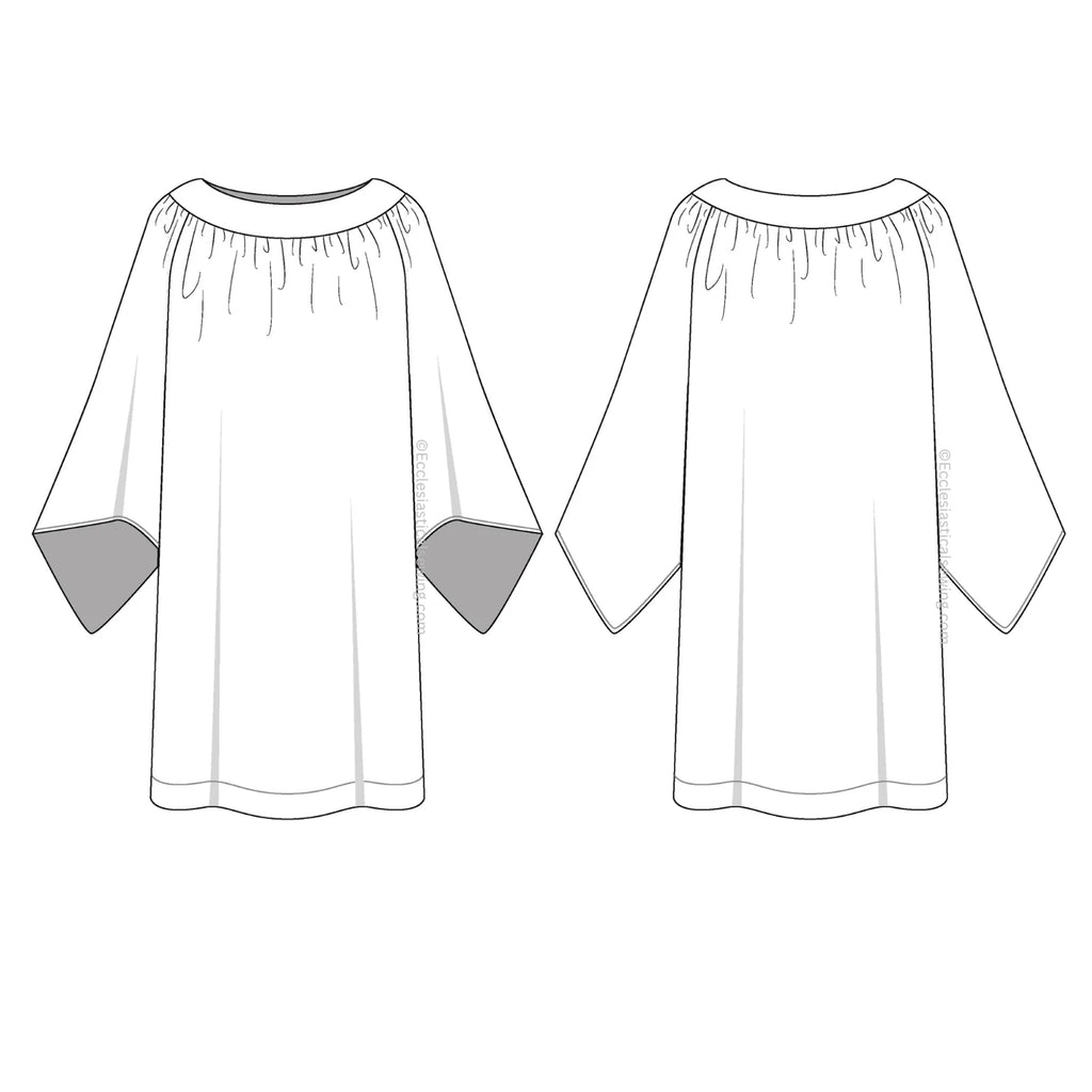 Old English Style Round Yoke Surplice Pointed Sleeves Sewing Pattern ...