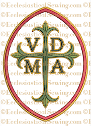 Oval VDMA Latin Cross--Religious Machine Embroidery File - Ecclesiastical Sewing