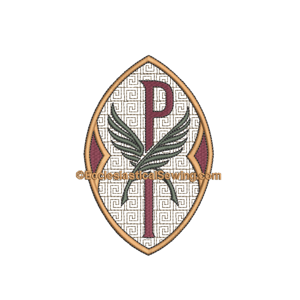 Palm Chi Rho Church Embroidery Design (File) For Palm Sunday & Lent
