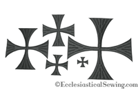 Grey Rayon Cross Patee Iron On Applique Religious Cross Stole 