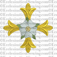 Patonce Cross Rose--Religious Machine Embroidery File - Ecclesiastical Sewing