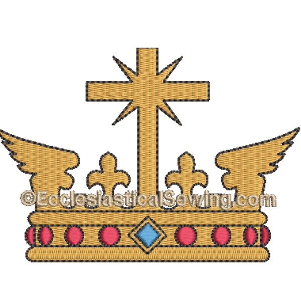 Rex Gentium Crown Digital Embroidery Design | Crown King Machine Embroidery Design Ecclesiastical Sewing