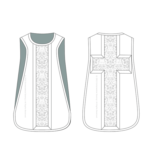 Roman Chasuble Patterns (Fiddleback) | Vestment Patterns for Sewing Ecclesiastical Sewing Cross back Chasuble