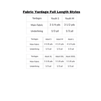 Fabric Yardage Full Length Styles 