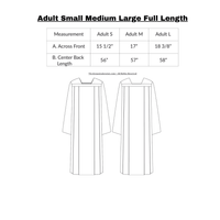 AdultSmall Medium Large Full Length Measurements
