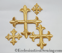Rose Metallic Gold Iron On Crosses | Small Metallic Gold Crosses Ecclesiastical Sewing