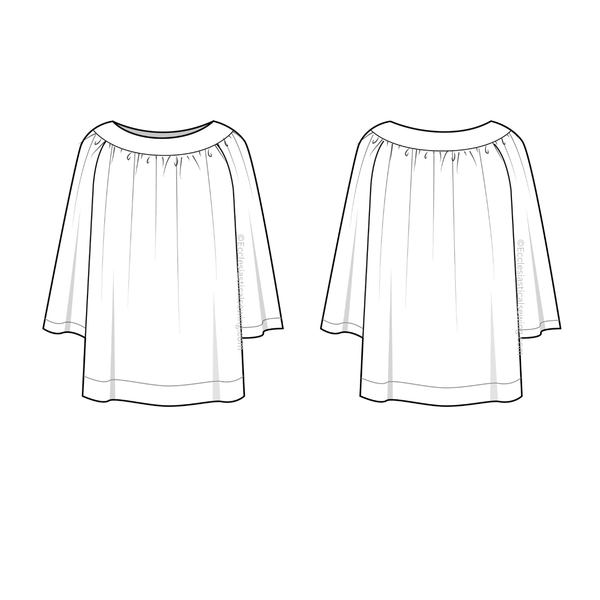 Round Yoke Plain Hem Cotta Pattern | Church Vestment Sewing Pattern