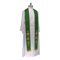 Sacraments Green Stole Chalice and Shell | Green Pastor Stole Luther Rose Green BrocadeEcclesiastical Sewing