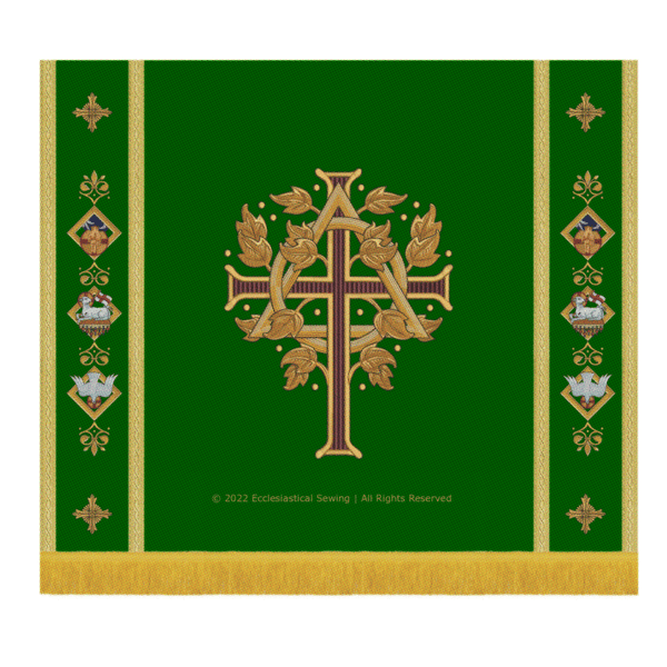 Sanctified Andependium Altar Hanging Trinity green | Green Altar Hangings Trinity Season Ecclesiastical Sewing