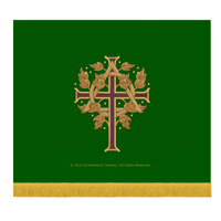 Sanctified Antependium Trinity Budded Cross | Trinity Green Altar Hangings - Ecclesiastical Sewing