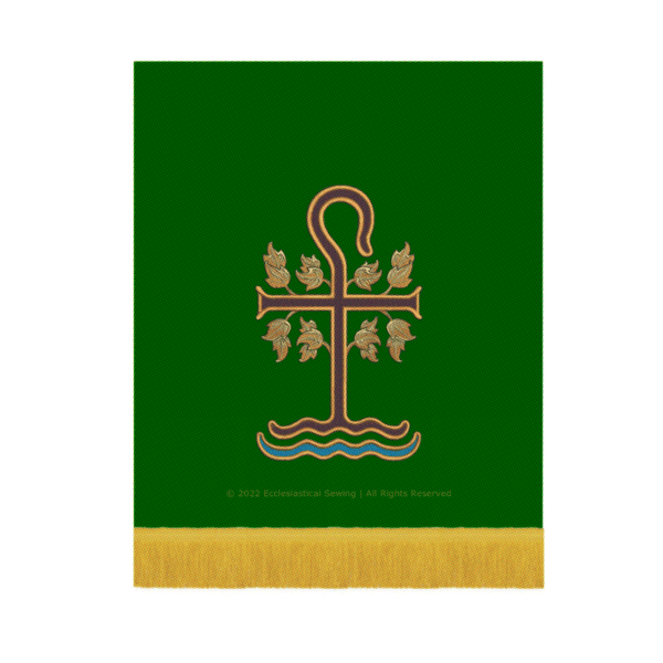 Sanctified Good Shepherd Staff Living Water Green Trinity Altar Hanging | Green Altar Pulpit Lectern Falls Ecclesiastical Sewing