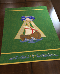 Sanctified Hand of God Ship Banner | Green Church Banner - Ecclesiastical Sewing
