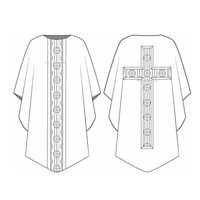 Gothic Chasuble with Cross back | Church vestment Sewing patterns Ecclesiastical Sewing