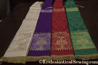 Silk Damask Priest Stoles | Seasonal Colors Priest Stoles - Ecclesiastical Sewing