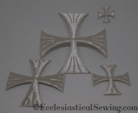 Silver Metallic Patee Cross Appliques | Iron On Backing Cross