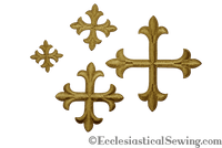 Small Cross Appliques Bright Gold Iron On Backing For Church Vestments