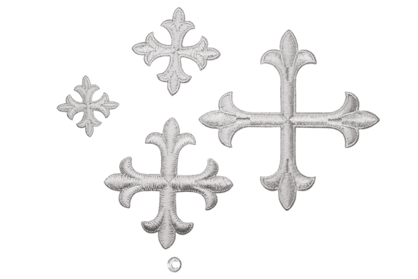 Small Cross Appliques White Iron On Backing For Church Vestments