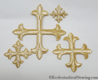  Cross Appliques w/ Iron On Backing | Cross Embroidery Appliques