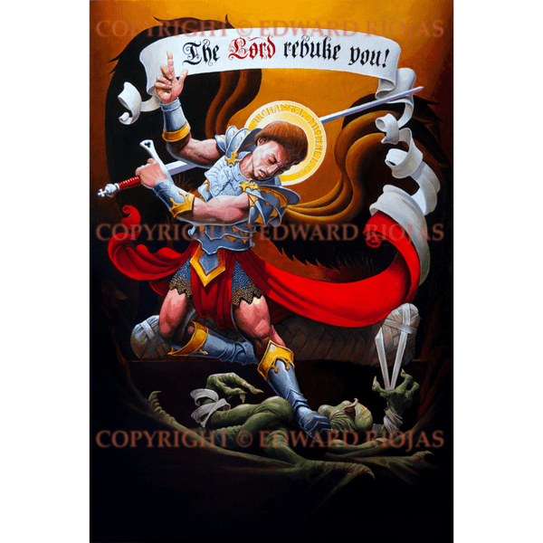 St. Michael Contending by Edward Riojas | Liturgical Art Print
