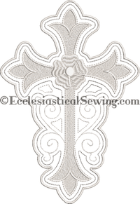 Stainglass Cross with Flower Machine Embroidery for Altar Hangings - Ecclesiastical Sewing