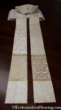 Ivory Pastor Priest Stole | White Easter Stoles Ecclesiastical Sewing