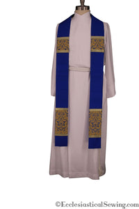 Clergy Stoles Style #1 in the St. Gregory the Great Collection | Priest Stoles - Blue
