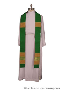 Clergy Stoles Style #1 in the St. Gregory the Great Collection | Priest Stoles - Green