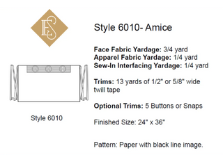 Amice Pattern Priest Amice Sewing Pattern | Printed Full-Size Style 6010 ...