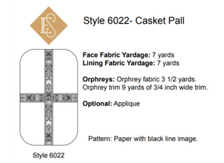 Casket Pattern Funeral Casket Pall Sewing Pattern | Printed Full-Size Style 6022 ...