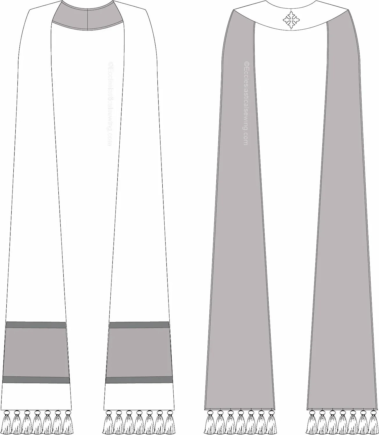 Tapered Pastor or Priest Stole Sewing Pattern Style 1007 – Ecclesiastical Sewing tapered-pastor-or-priest-stole-sewing-pattern-style-1007-ecclesiastical-sewing