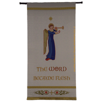 The Word Became Flesh Christmas Banner | White Church Banners - Ecclesiastical Sewing