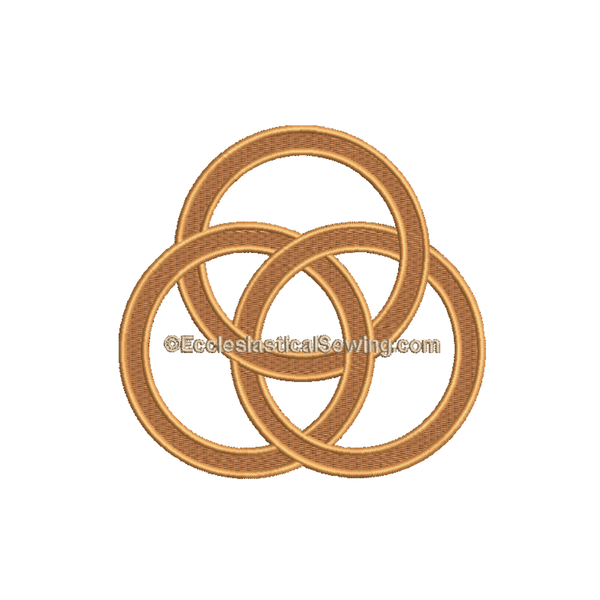Trinity Circles Digital Embroidery Religious Design | Digital Machine Embroidery Design Ecclesiastical Sewing
