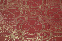 Red Cross Religious CHurch Brocade Fabric | Red Liturgical Brocade Fabric Ecclesiastical Sewing