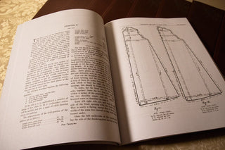 Vestments and How to Make Them: Open pages showing construction text and a vestment pattern.