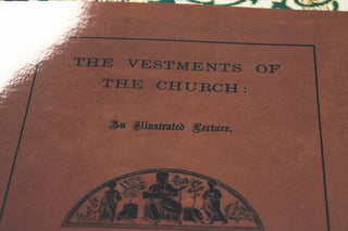 The Vestments of the Church by W. B. Marriott: Close view of the cover title and illustration.