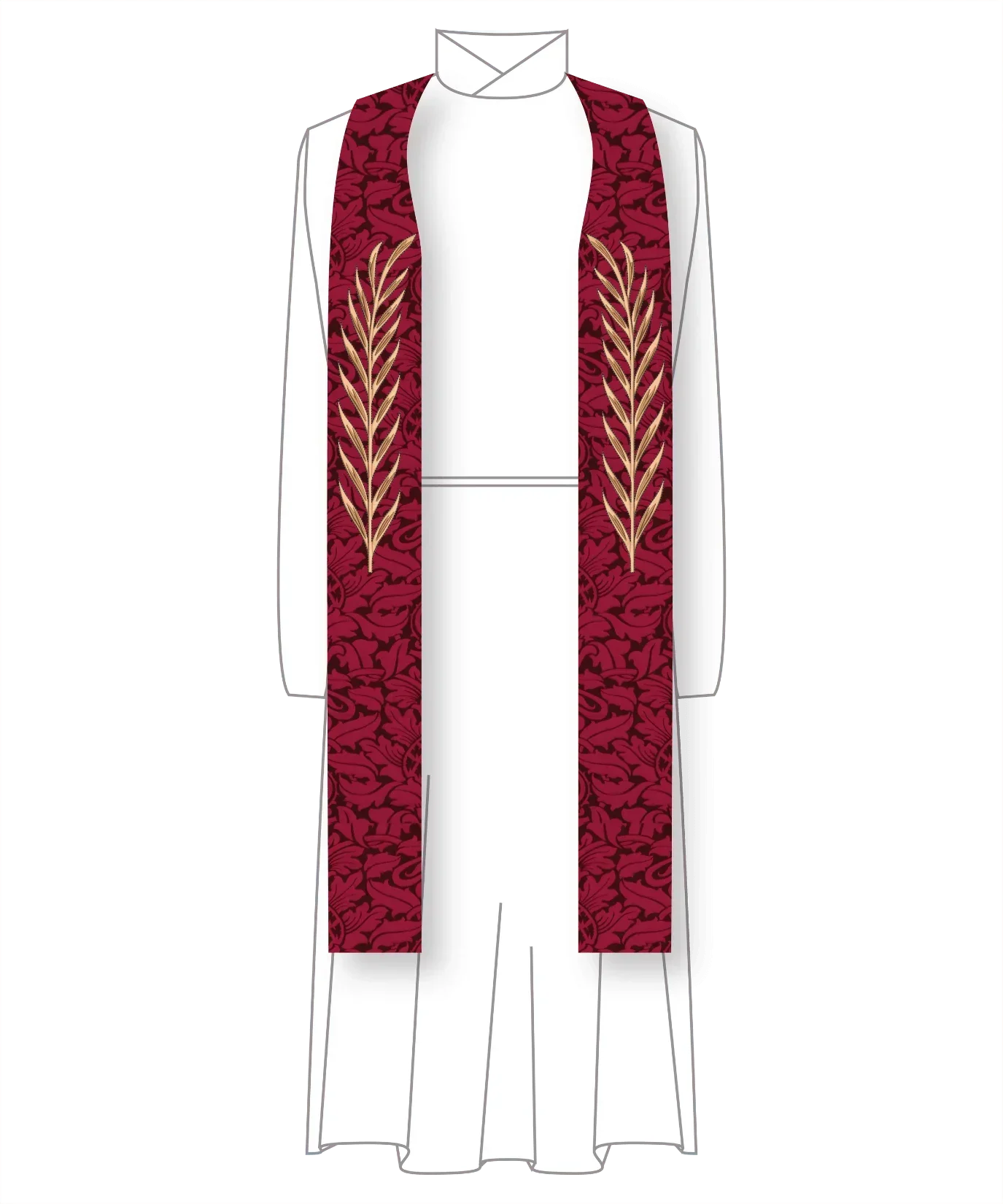 Gloria Collection Crown & Palm Purple Stole | Ecclesiastical Sewing Gloria Collection Crown & Palm Purple Stole | Ecclesiastical Sewing