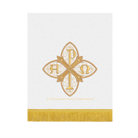 White Chi Rho Dayspring Pulpit Fall | Christmas Easter White Pulpit Hanging - Ecclesiastical Sewing