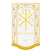 White Chi Rho Processional Banner | White Processional Banner - Ecclesiastical Sewing