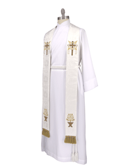 White Clergy Stole | Christmas Easter Clergy pasto Stole Ecclesiastical Sewing