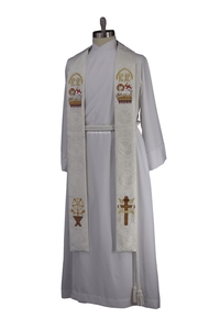White Clergy Stole | Agnus Dei Lutheran Stole Ecclesiastical Sewing